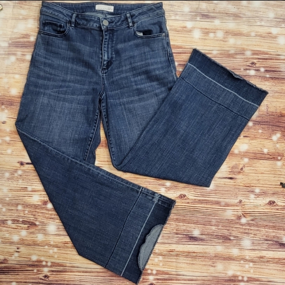 TALBOTS & Ann Taylor LOFT Sz 4 Wide Leg Denim Jean Bundle with Bonus Necklace - Picture 6 of 7